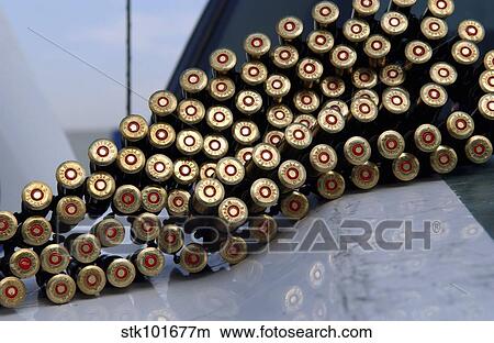 Picture - 7. 62 mm rounds ready to be loaded.. Fotosearch