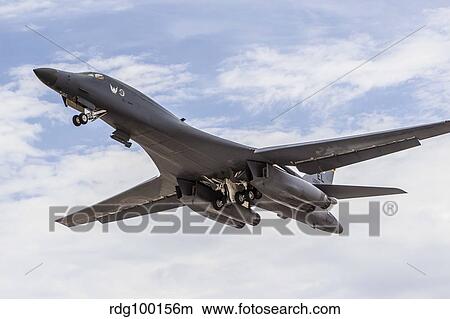 A B-1B Lancer of the U. S. Air Force taking off. View Large Photo Image Picture - A B-1B Lancer of the U. S. Air Force taking off.. Fotosearch