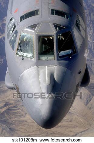 A B-52 Stratofortress bomber refuels during a close-air-support mission. View Large Photo Image Picture - A B-52 Stratofortress bomber refuels during a close-air-support mission.. Fotosearch