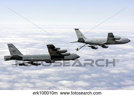 Picture - A B-52H Stratofortress refuels with a KC-135R Stratotanker.. Fotosearch