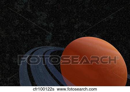 A beautiful planet with rings. View Large Illustration Stock Illustration - A beautiful planet with rings.. Fotosearch
