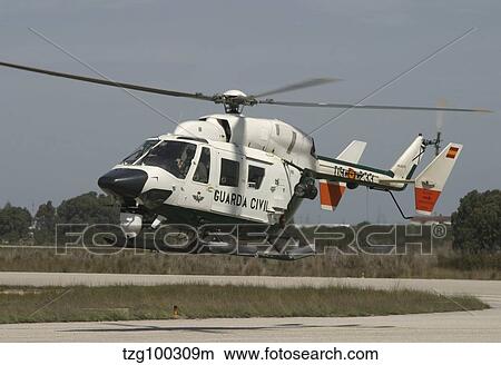 A BK117 utility helicopter of the Spanish Civil Guard. View Large Photo Image Picture - A BK117 utility helicopter of the Spanish Civil Guard.. Fotosearch