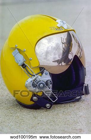A Blue Angels pilot helmet with aircraft reflection in visor. View Large Photo Image Picture - A Blue Angels pilot helmet with aircraft reflection in visor.. Fotosearch
