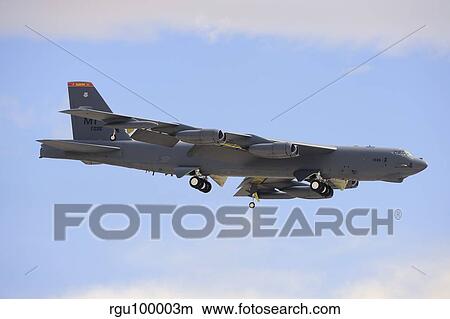 Picture - A Boeing B-52H Stratofortress prepares for landing.. Fotosearch