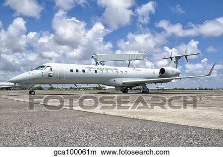 A Brazilian Air Force Embraer E-99 at Recife Air Force Base, Brazil. View Large Photo Image Picture - A Brazilian Air Force Embraer E-99 at Recife Air Force Base, Brazil.. Fotosearch