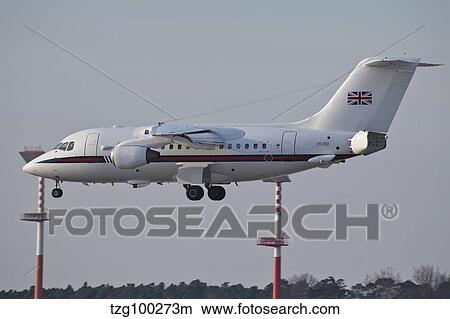 Picture - A British Aerospace 146 jet of the Royal Air Force.. Fotosearch
