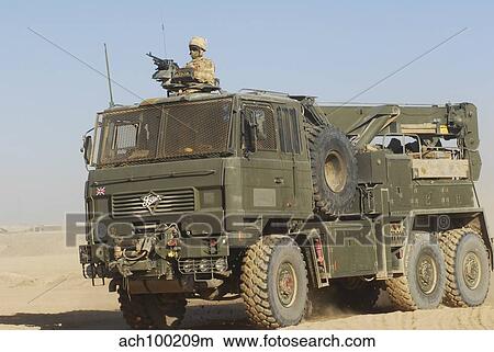 Picture - A British Army Foden 6x6 heavy recovery vehicle.. Fotosearch