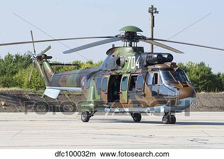 A Bulgarian Air Force AS532 AL helicopter at Graf Ignatievo Air Base. View Large Photo Image Picture - A Bulgarian Air Force AS532 AL helicopter at Graf Ignatievo Air Base.. Fotosearch