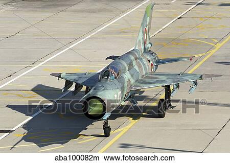A Bulgarian Air Force MiG-21bis jet fighter taxiing. View Large Photo Image Picture - A Bulgarian Air Force MiG-21bis jet fighter taxiing.. Fotosearch