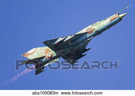A Bulgarian Air Force MiG-21bis with full afterburner, Bulgaria. View Large Photo Image Picture - A Bulgarian Air Force MiG-21bis with full afterburner, Bulgaria.. Fotosearch