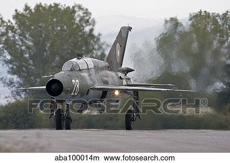 A Bulgarian Air Force MiG-21UM at Graf Ignatievo Air Base, Bulgaria. View Large Photo Image Picture - A Bulgarian Air Force MiG-21UM at Graf Ignatievo Air Base, Bulgaria.. Fotosearch