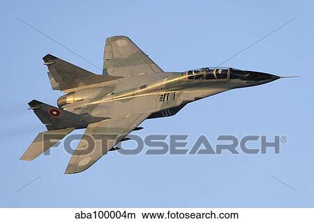 A Bulgarian Air Force MiG-29UB over Bulgaria. View Large Photo Image Picture - A Bulgarian Air Force MiG-29UB over Bulgaria.. Fotosearch