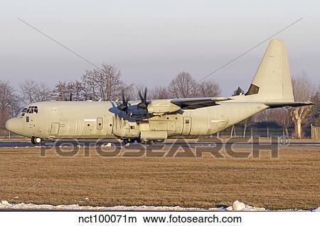 A C-130J-30 Hercules of the Italian Air Force at Turin Airport, Italy. View Large Photo Image Picture - A C-130J-30 Hercules of the Italian Air Force at Turin Airport, Italy.. Fotosearch