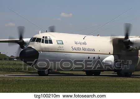 A C-130/L-100 Hercules of the Royal Saudi Air Force. View Large Photo Image Picture - A C-130/L-100 Hercules of the Royal Saudi Air Force.. Fotosearch
