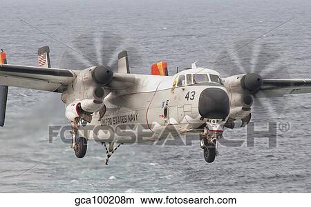 A C-2A Greyhound prepares for landing aboard of USS George H. W. Bush. View Large Photo Image Picture - A C-2A Greyhound prepares for landing aboard of USS George H. W. Bush.. Fotosearch