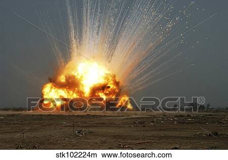 A cache of unexploded ordnance is detonated. View Large Photo Image Picture - A cache of unexploded ordnance is detonated.. Fotosearch
