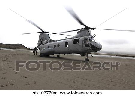 A CH-46 Sea Knight helicopter transports Marines to a beach in Ancon, Peru. View Large Photo Image Picture - A CH-46 Sea Knight helicopter transports Marines to a beach in Ancon, Peru.. Fotosearch