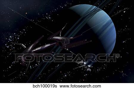 A chartered private corvette being intercepted by a strange alien craft. View Large Illustration Stock Illustration - A chartered private corvette being intercepted by a strange alien craft.. Fotosearch