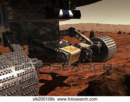 A close-up view of the arm on NASA's Mars 2003 Rover. View Large Illustration Stock Illustration - A close-up view of the arm on NASA's Mars 2003 Rover.. Fotosearch