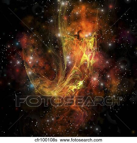 A colorful nebula and stars in the cosmos. View Large Illustration Stock Illustration - A colorful nebula and stars in the cosmos.. Fotosearch