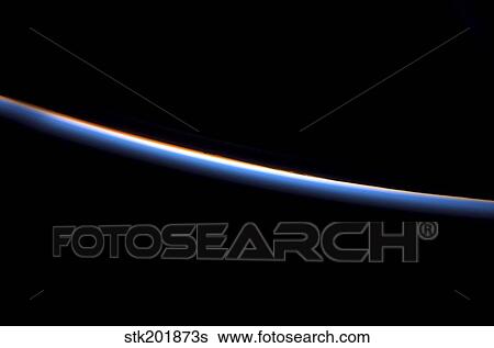 A colorful view of airglow layers at Earth's horizon. View Large Photo Image Stock Photograph - A colorful view of airglow layers at Earth's horizon.. Fotosearch