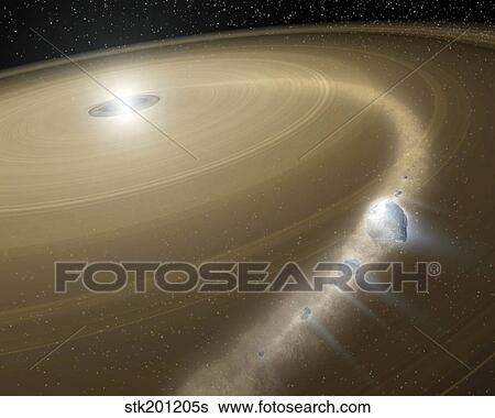 Stock Illustration - A comet being torn to shreds around a dead star.. Fotosearch