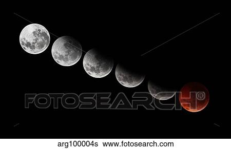 A composite showing different stages of the 2010 solstice total moon eclipse. View Large Photo Image Stock Photograph - A composite showing different stages of the 2010 solstice total moon eclipse.. Fotosearch