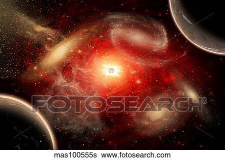 A conceptual view of part of our vast universe. View Large Illustration Stock Illustration - A conceptual view of part of our vast universe.. Fotosearch