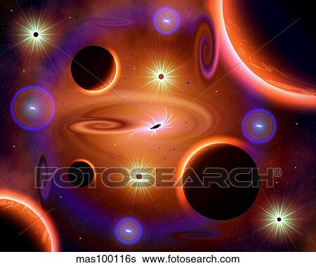 A cosmic place where time and space fuse into a multitude of possibilities. View Large Illustration Stock Illustration - A cosmic place where time and space fuse into a multitude of possibilities.. Fotosearch