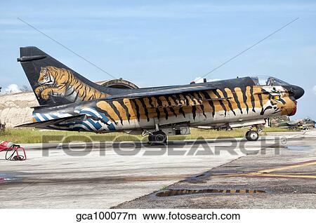 A custom painted A-7 Corsair II of the Hellenic Air Force. View Large Photo Image Picture - A custom painted A-7 Corsair II of the Hellenic Air Force.. Fotosearch