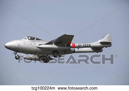 A de Havilland DH 112 Venom jet trainer of the Swiss Air Force. View Large Photo Image Picture - A de Havilland DH 112 Venom jet trainer of the Swiss Air Force.. Fotosearch