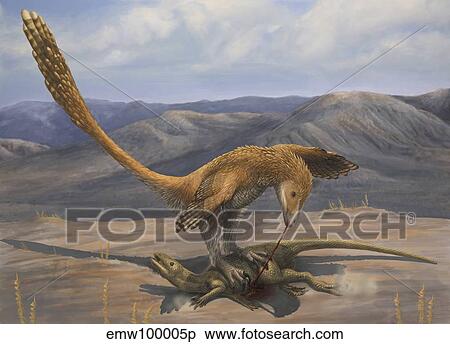 A Deinonychus feeds on the carcass of a Zephyrosaurus View Large Illustration Stock Illustration - A Deinonychus feeds on the carcass of a Zephyrosaurus. Fotosearch