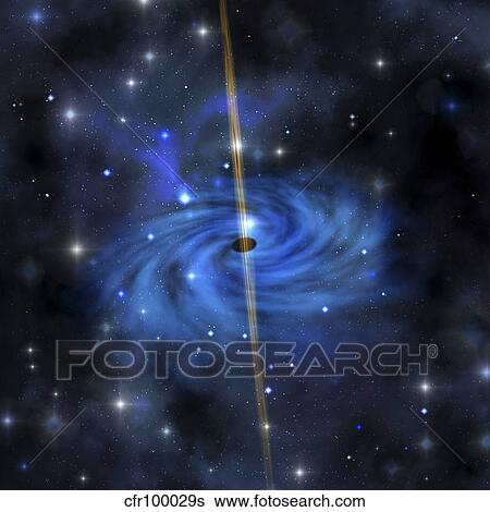 Stock Illustration - A dense star cluster forms this galaxy out in space.. Fotosearch