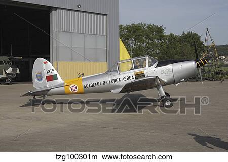 Picture - A DHC-1 Chipmunk trainer aircraft of the Portuguese Air Force.. Fotosearch