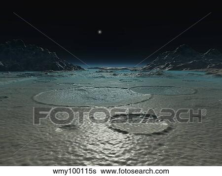 A diminutive sun rises over Triton. View Large Illustration Stock Illustration - A diminutive sun rises over Triton.. Fotosearch