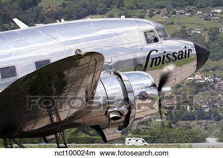 A Douglas DC-3 of Swiss International Air Lines. View Large Photo Image Picture - A Douglas DC-3 of Swiss International Air Lines.. Fotosearch