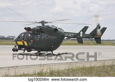 Picture - A Eurocopter EC145 helicopter of the Lithuanian State Border Guard Service.. Fotosearch