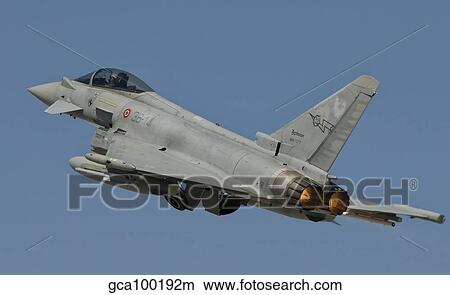 A Eurofighter F-2000 of the Italian Air Force in flight. View Large Photo Image Picture - A Eurofighter F-2000 of the Italian Air Force in flight.. Fotosearch