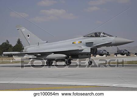 A Eurofighter Typhoon FGR4 of the Royal Air Force at Konya Air Base, Turkey. View Large Photo Image Picture - A Eurofighter Typhoon FGR4 of the Royal Air Force at Konya Air Base, Turkey.. Fotosearch