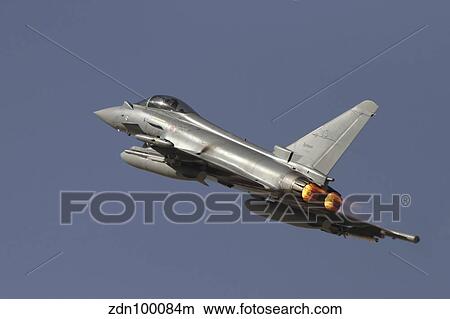A Eurofighter Typhoon of the Italian Air Force taking off. View Large Photo Image Picture - A Eurofighter Typhoon of the Italian Air Force taking off.. Fotosearch