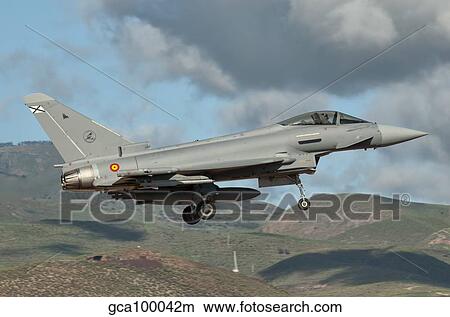 A Eurofighter Typhoon of the Spanish Air Force. View Large Photo Image Picture - A Eurofighter Typhoon of the Spanish Air Force.. Fotosearch