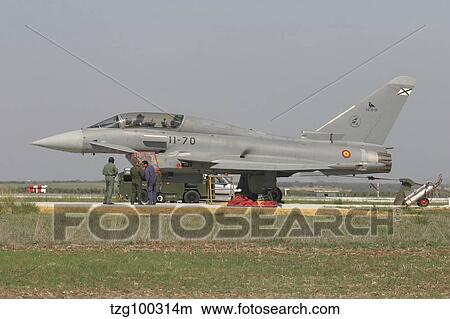 A Eurofighter Typhoon of the Spanish Air Force. View Large Photo Image Picture - A Eurofighter Typhoon of the Spanish Air Force.. Fotosearch