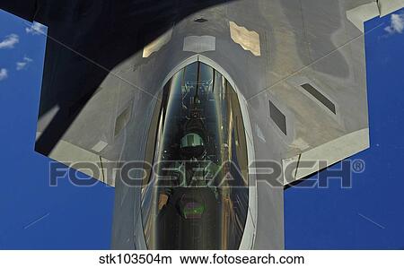 Picture - A F-22 Raptor receives fuel from a KC-135 Stratotanker.. Fotosearch