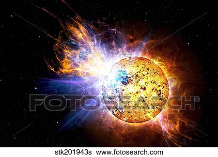 A flare on the star known as EV Lacertae. View Large Photo Image Stock Photograph - A flare on the star known as EV Lacertae.. Fotosearch