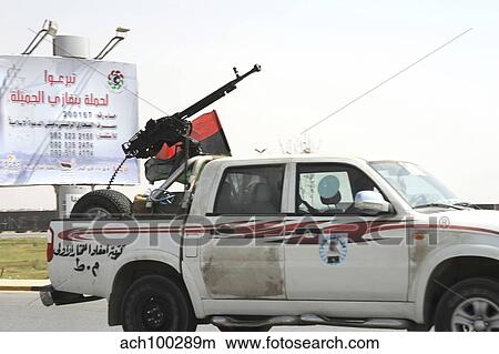 A Free Libyan Army pickup truck with a ZPU AA gun in Ajdabiyah, Libya. View Large Photo Image Picture - A Free Libyan Army pickup truck with a ZPU AA gun in Ajdabiyah, Libya.. Fotosearch