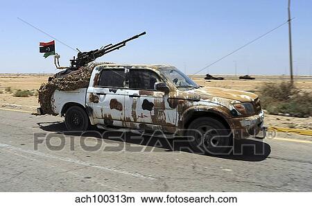 A Free Libyan Army pickup truck with a ZPU-1 anti-aircraft gun, Ajdabiya, Libya. View Large Photo Image Picture - A Free Libyan Army pickup truck with a ZPU-1 anti-aircraft gun, Ajdabiya, Libya.. Fotosearch