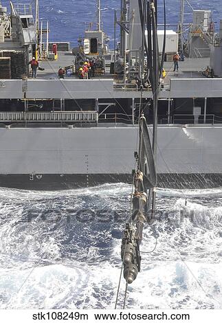 A fuel probe is connected from USNS John Lenthall to USS Bataan. View Large Photo Image Picture - A fuel probe is connected from USNS John Lenthall to USS Bataan.. Fotosearch