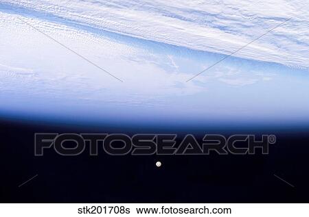 A full moon above Earth's horizon and airglow. View Large Photo Image Stock Photograph - A full moon above Earth's horizon and airglow.. Fotosearch