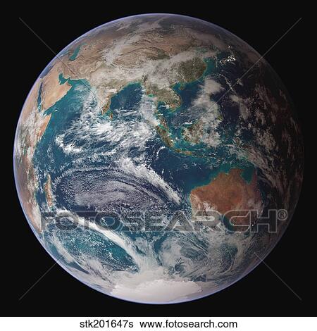 A full view of Earth showing global data for land surface, polar sea ice, and chlorophyll. View Large Photo Image Stock Photograph - A full view of Earth showing global data for land surface, polar sea ice, and chlorophyll.. Fotosearch