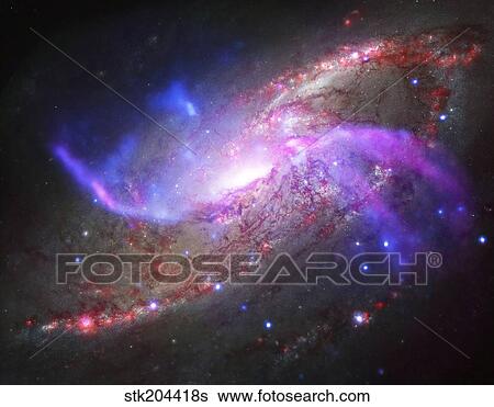 A galactic light show in spiral galaxy NGC 4258. View Large Photo Image Stock Photograph - A galactic light show in spiral galaxy NGC 4258.. Fotosearch